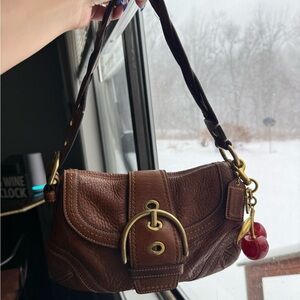 Sold * Y2K Coach Brown Leather Soho Flap Bag